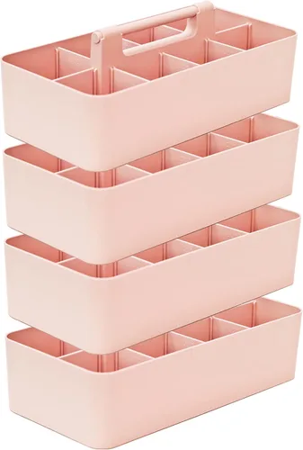 Miniatura 30 de Cesta grande portátil, divisores DIY, 8 compartimentos, organizador para suministros escolares, de oficina, para el hogar y negocios, cesta portátil
