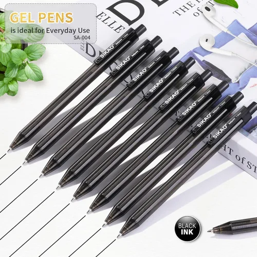 Miniatura 2 de Bolígrafos de Gel Negro a Granel, Juego de 60 Bolígrafos de Gel Negro Retráctiles, Punta Fina de 0.7mm, Escritura Suave y Sin Manchas para Oficina