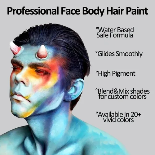 Miniatura 3 de Mysense Pintura en barra para el cabello facial y corporal morado pastel, a base de agua, lavable y temporal, pintura corporal crema no tóxica