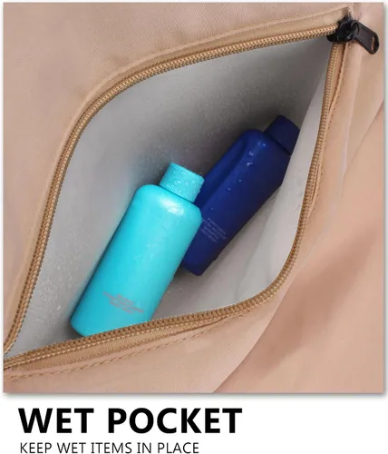 Miniatura 7 de Pequeña bolsa de gimnasio para mujer con compartimento para zapatos, elegante bolsa de viaje para avión, bolsa de lona ligera para mujeres