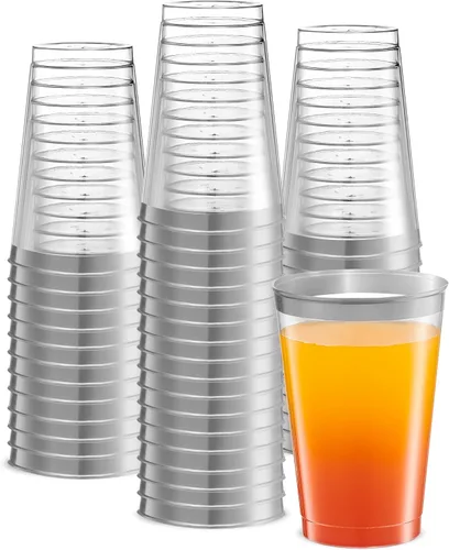 Miniatura 8 de PLASTICPRO Vasos desechables de plástico transparente de 12 onzas para fiestas y bodas, paquete de 50