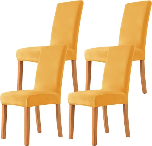 Miniatura 47 de Velvet Chair Covers Beige Gray, Stretch Dining Room Chair Covers 2 Pack, Super Fit Dining Chairs Slipcovers Spandex Washable Kitchen Parson Chair