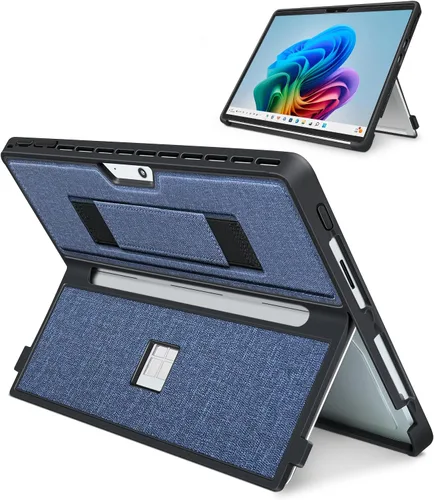 Miniatura 18 de Funda para Microsoft Surface Pro 11/10/9/8 de 13 pulgadas, con cubierta de stent y correa de mano, todo en uno a prueba de golpes, funda resistente