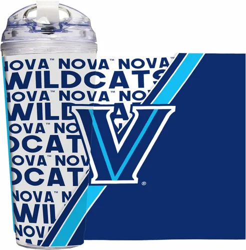Miniatura 99 de Rico Industries Taza acrílica NCAA estándar de 24 onzas con tapa con bisagra, taza de doble pared oficialmente licenciada con pajita