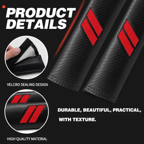 Miniatura 2 de 2 piezas de fundas para cinturón de seguridad para accesorios Dodge, almohadillas para cinturón de seguridad compatibles con Dodge Charger Durango