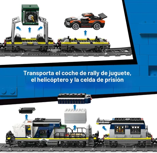 Miniatura 4 de LEGO City Police Train Heist - Juego de tren con juguete de coche de policía para niños y niñas, a partir de 7 años, juego de simulación para niños