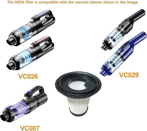 Miniatura 2 de Paquete de 4 filtros Hepa de repuesto compatibles con aspiradora de mano inalámbrica MONOZEL VC026, filtros lavables funciona con SWMRDN VC007