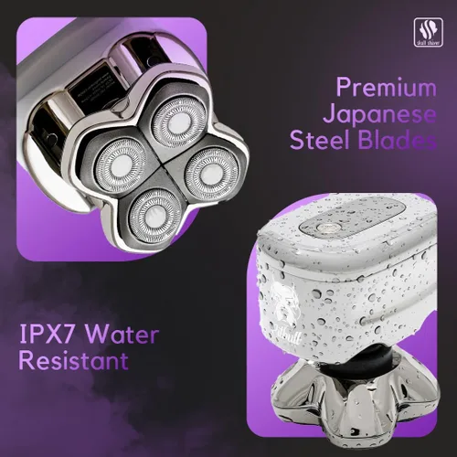 Miniatura 6 de Skull Shaver Pitbull Diamond PRO - Afeitadora eléctrica inalámbrica impermeable - Cuerpo de metal - Recortadora Baby Beast - Estuche de viaje