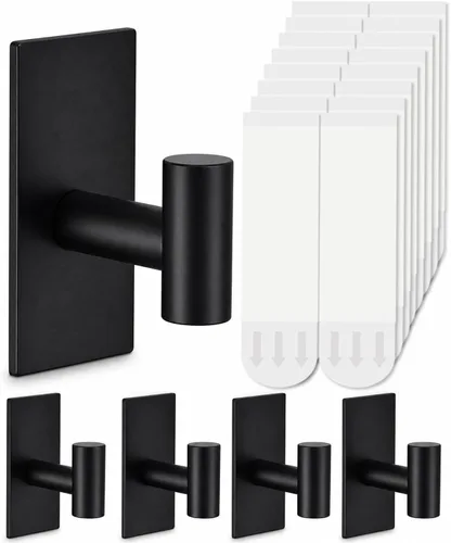 Miniatura 15 de 8 ganchos para toallas resistentes para colgar, ganchos adhesivos de pared con tiras extraíbles, adhesivos sin daños, para exteriores, para baños