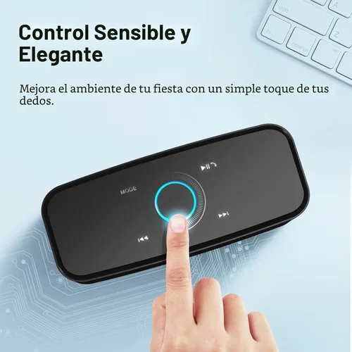 Miniatura 3 de DOSS SoundBox Touch - Altavoz inalámbrico con Bluetooth, sonido HD de 12W con graves ricos, resistente al agua IPX5, 20 horas de reproducción, manos