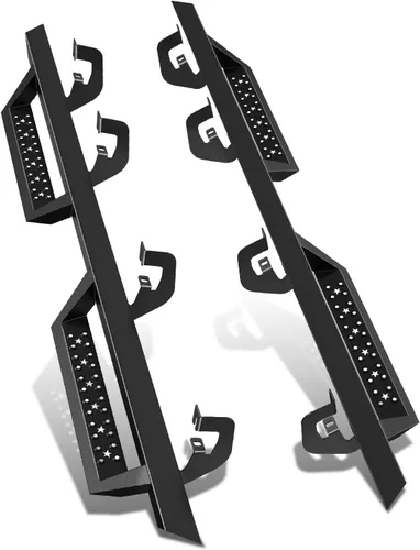 Estribos de barras Nerf de 2.75 pulgadas, color negro, compatibles con Chevy Silverado/GMC Sierra Crew Cab 07-19 (par)