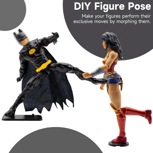 Miniatura 6 de EBCO - 50 bases de plástico negro mixto de 1.260 in para la mayoría de figuras de acción de 6 pulgadas como Marvel Legends /DC/Gi Joe/Motu Toy 50