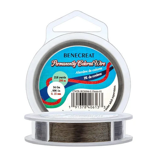 Miniatura 20 de BENECREAT Alambre de cobre para cuentas de joyería de calibre 18, resistente al deslustre, alambre de metal de bronce antiguo para hacer joyas