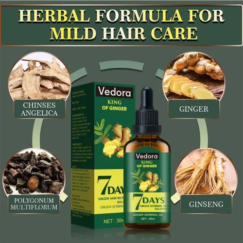 Miniatura 5 de Aceite de jengibre para el crecimiento del cabello, suero de biotina para el crecimiento del cabello, aceite esencial de jengibre natural 100% puro