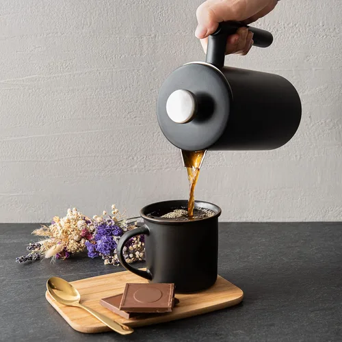 Miniatura 6 de Mixpresso Cafetera de Prensa Francesa de Acero Inoxidable Negro 26 Oz 770 ml, Prensa Francesa de Acero Inoxidable con Aislamiento de Doble Pared