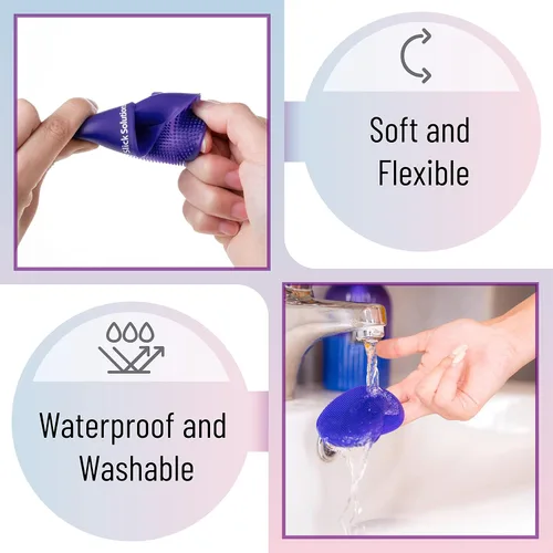 Miniatura 4 de Slick- Cepillo de limpieza facial de silicona, paquete de 4, exfoliante facial de silicona, exfoliante facial, limpiador facial para cepillo