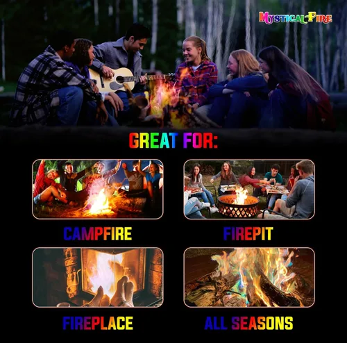 Miniatura 6 de Mystical Fire Paquetes de cambio de color para pozos de fuego y fogatas Encantados, de larga duración, multicolor, diversión mágica familiar