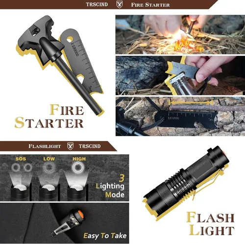 Miniatura 3 de Gifts for Men Dad Husband Him Fathers Day, Survival Kit, Emergency Survival Gear and Equipment 14 in 1, Anniversary Birthday Gifts for Him