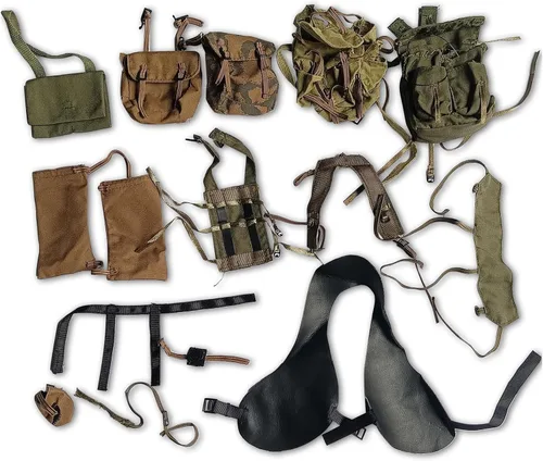 Miniatura 6 de SIXPOINTS 50 Piezas Ropa Militar Camuflaje a Escala 1/6 y Pantalones y Accesorios de Bolsa Compatibles con Cuerpo de Figura de Acción Militar 50