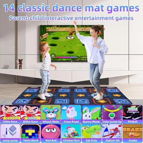Miniatura 3 de Alfombra de Baile para Adultos y Niños - Juego de Alfombra de Baile Electrónico TV Conecta y Usa, Alfombra de Baile Inalámbrica, Divertidos