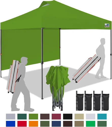 Miniatura 107 de Eurmax Tienda de campaña desplegable de 8 x 8 de Estados Unidos, con bolsa rodante patentada sin puntas, 4 paredes extraíbles con cremallera, toldo