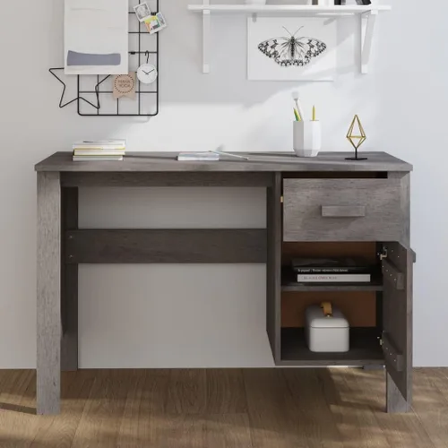 Miniatura 3 de Escritorio de madera para computadora con un cajón y una puerta para oficina en casa, escritorio ejecutivo, escritorio de estudio, escritorio