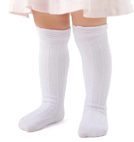 EPEIUS Calcetines altos hasta la rodilla para bebés y niños pequeños (paquete de 3/5)