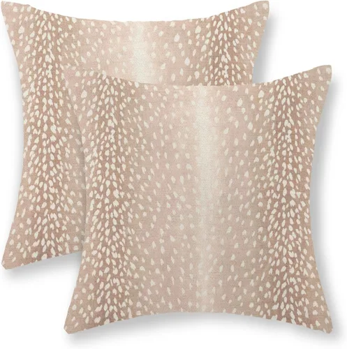 Miniatura 55 de Fundas de Almohada con Estampado de Antílope 16x16 Pulgadas Paquete de 2, Fundas de Almohada Decorativas con Estampado de Piel de Animal Marrón