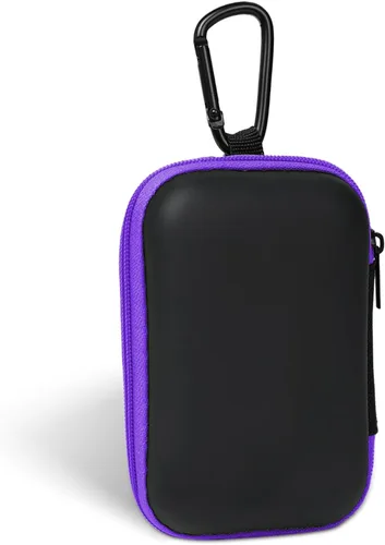 Miniatura 24 de Estuche cuadrado para auriculares, bolsa de almacenamiento portátil de EVA, organizador de accesorios para teléfono celular con mosquetón