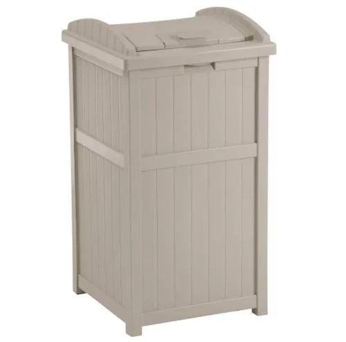Miniatura 11 de Suncast Paquete de 4 contenedores de basura para exteriores con tapa con pestillo, capacidad de 33 galones Ciberespacio