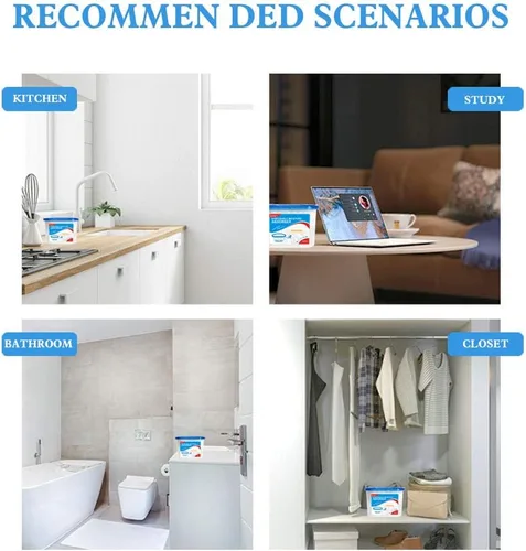 Miniatura 7 de CANAGER Caja absorbente de humedad sin fragancia, eliminador de olores y cajas deshumidificadoras para armario, dormitorio, cocina, baño, paquetes