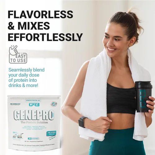 Miniatura 7 de Genepro - Proteína en polvo sin sabor – Nueva fórmula – Sin lactosa, sin gluten y sin OMG Suplemento aislado de suero sin OMG