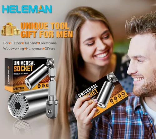 Miniatura 9 de Rellenos de calcetín para hombres Regalos de Navidad Herramientas universales súper universales para hombres: juego de llaves con adaptador
