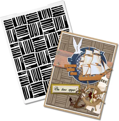 Miniatura 6 de Threetols Carpeta de relieve con impresiones texturizadas en 3D, carpeta de relieve de fondo de puntos para hacer tarjetas, marco de línea, álbum