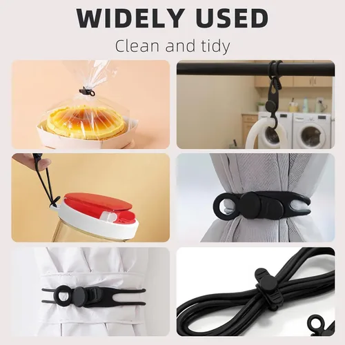 Miniatura 5 de Organizador de cables de datos, organizador de bridas de cables de silicona elástica, organizador reutilizable para agrupar y fijar auriculares