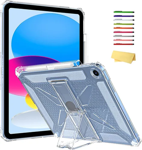 Miniatura 29 de Clear Stand Case for iPad Air 3 (Air 3rd Generation) 10.5 inch 2019 & iPad Pro 10.5 inch 2017 with Pencil Holder/Kickstand Soft TPU Back Silicone