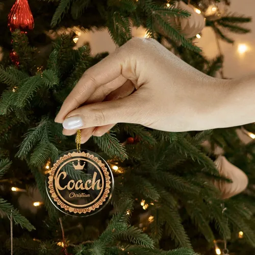 Miniatura 5 de CUBICER Juegos de adornos personalizados para entrenadores, instructor, adornos acrílicos blancos, decoraciones colgantes de pino de Navidad