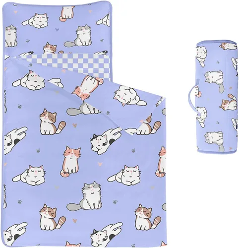 Miniatura 31 de Tapete para siesta espacial – Saco de dormir de galaxia espacial con almohada extraíble – Juego de ropa de cama para guardería y fiestas de pijamas