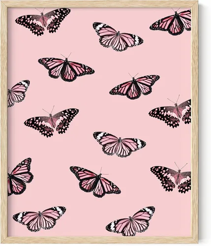 Miniatura 27 de HAUS AND HUES Arte de pared de mariposas: carteles estéticos para habitación, decoración de pared amarilla, sin marco, 12 x 16 pulgadas Mariposas