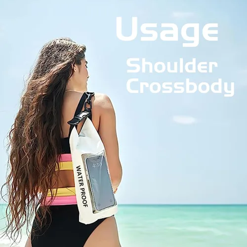 Miniatura 2 de Bolsa impermeable 2 en 1 para acampar al aire libre, playa, bolsa a prueba de arena, mochila impermeable para teléfono celular, accesorios