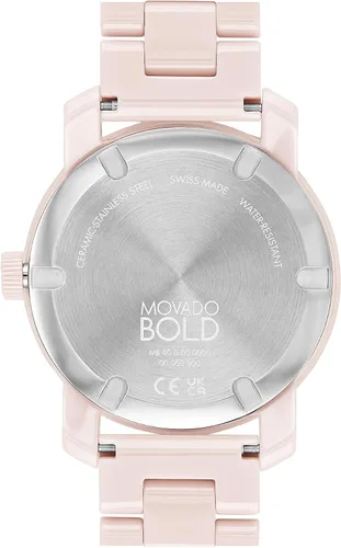 Miniatura 3 de Movado Bold Blush - Estuche de acero de cerámica para mujer, color rubor