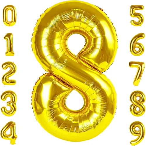 Miniatura 180 de Globos de números de 5 globos de 40 pulgadas, decoraciones de cumpleaños azules para niños y niñas, globos de números azul marino grandes