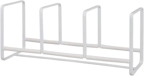 Yamazaki 3147 Home Tower - Organizador de platos, estante de almacenamiento ancho para armarios de cocina, blanco, pequeño