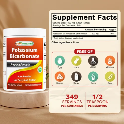 Miniatura 2 de Best Naturals Bicarbonato de potasio puro 1 LB en polvo