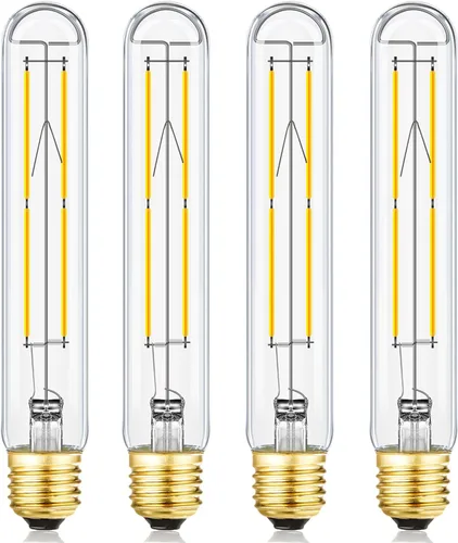 Miniatura 11 de LEOOLS Bombillas LED T9 vintage equivalentes a 40 W, 2700 K blanco cálido, 400 lúmenes, bombillas tubulares Edison regulables de 4 W, vidrio