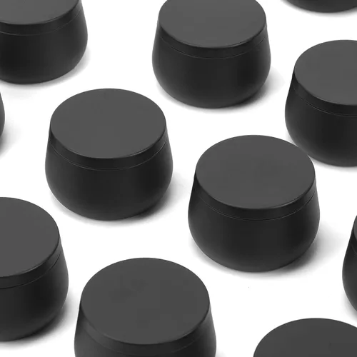 Miniatura 2 de Latas de velas de 8 onzas con tapas, tarros de velas negras, latas de velas a granel para hacer velas, tarros de fabricación de velas