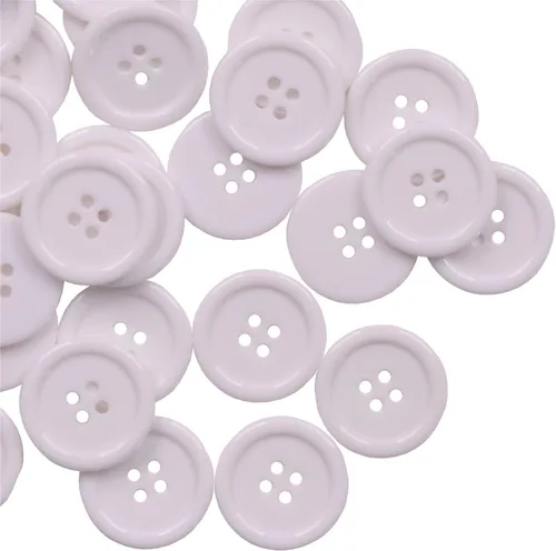 Miniatura 13 de YAKA 50 botones de resina de costura negros de 1 1/4 pulgadas, forma redonda, 4 agujeros, botón para coser álbumes de recortes y manualidades