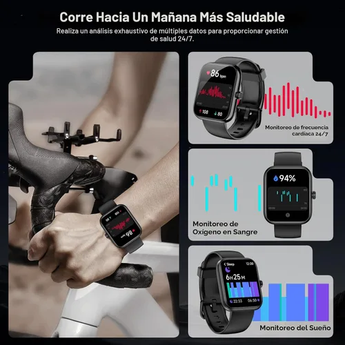 Miniatura 4 de Reloj inteligente con Alexa incorporado, pantalla táctil HD de 1.83 pulgadas, notificaciones/llamadas Bluetooth, impermeabilidad IP68, más de 120