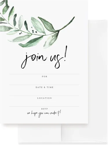 Miniatura 9 de Bliss Collections Invitaciones para fiestas navideñas con sobres, 25 invitaciones de temporada festiva de 5x7 para rellenar con 25 sobres