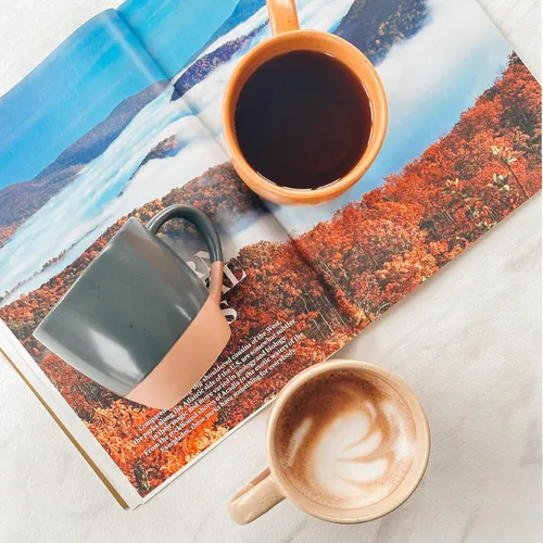 Miniatura 6 de Mora Ceramic Artisan - Juego de 4 tazas grandes mate para latte de 16 oz - Aptas para microondas, tazas de café de porcelana con asa grande